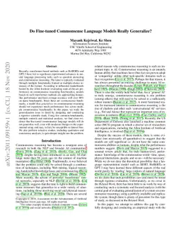 Do Fine-tuned Commonsense Language Models Really Generalize?