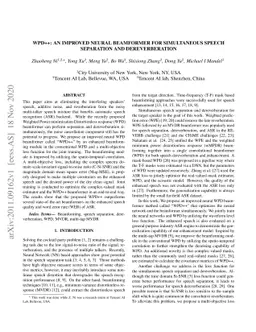 WPD++: An Improved Neural Beamformer for Simultaneous Speech Separation
  and Dereverberation