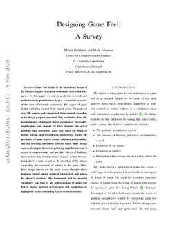 Designing Game Feel. A Survey