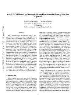 CGAP2: Context and gap aware predictive pose framework for early
  detection of gestures