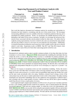 Improving Document-Level Sentiment Analysis with User and Product
  Context