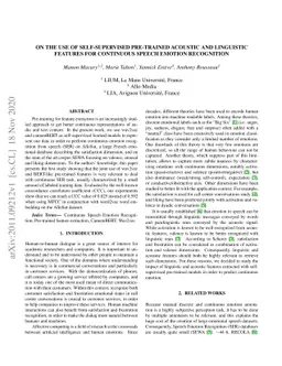 On the use of Self-supervised Pre-trained Acoustic and Linguistic
  Features for Continuous Speech Emotion Recognition