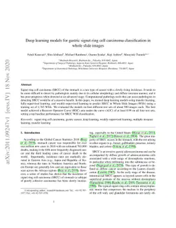 Deep learning models for gastric signet ring cell carcinoma
  classification in whole slide images