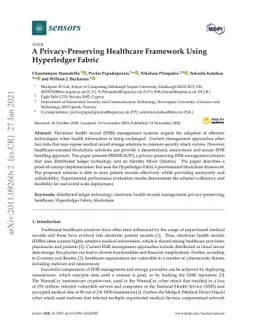 A Privacy-Preserving Healthcare Framework Using Hyperledger Fabric