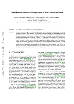 Noise-Resilient Automatic Interpretation of Holter ECG Recordings