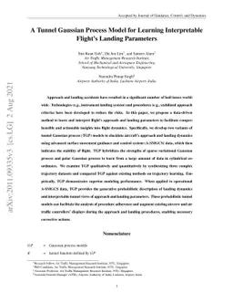 A Tunnel Gaussian Process Model for Learning Interpretable Flight's
  Landing Parameters