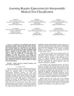 Learning Regular Expressions for Interpretable Medical Text
  Classification Using a Pool-based Simulated Annealing and Word-vector Models