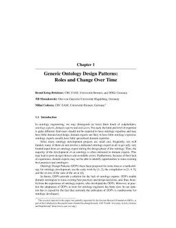 Generic Ontology Design Patterns: Roles and Change over Time