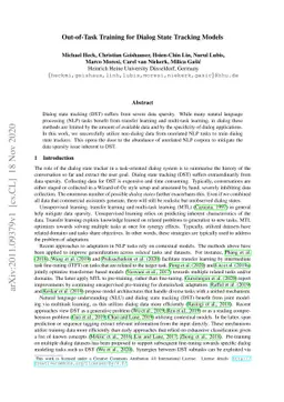 Out-of-Task Training for Dialog State Tracking Models