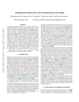Distributed Scheduling using Graph Neural Networks