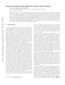 Machine Learning for Phase Behavior in Active Matter Systems