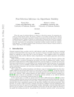 Post-Selection Inference via Algorithmic Stability