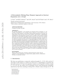 A Deterministic Hitting-Time Moment Approach to Seed-set Expansion over
  a Graph