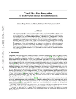 Visual Diver Face Recognition for Underwater Human-Robot Interaction