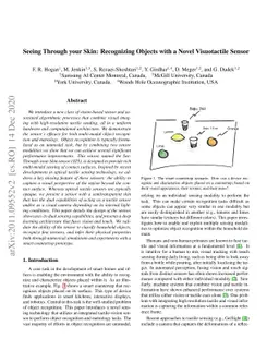 Seeing Through your Skin: Recognizing Objects with a Novel Visuotactile
  Sensor