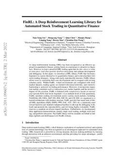 FinRL: A Deep Reinforcement Learning Library for Automated Stock Trading
  in Quantitative Finance