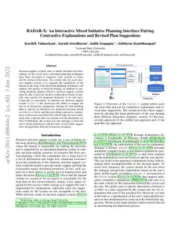 RADAR-X: An Interactive Mixed Initiative Planning Interface Pairing
  Contrastive Explanations and Revised Plan Suggestions