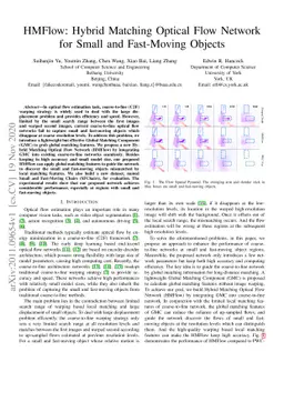HMFlow: Hybrid Matching Optical Flow Network for Small and Fast-Moving
  Objects