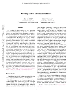 Modeling Fashion Influence from Photos