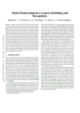 Multi-Modal Subjective Context Modelling and Recognition