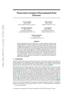 Wasserstein Learning of Determinantal Point Processes