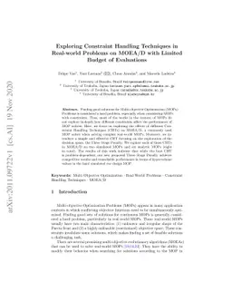 Exploring Constraint Handling Techniques in Real-world Problems on
  MOEA/D with Limited Budget of Evaluations