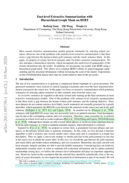 Fact-level Extractive Summarization with Hierarchical Graph Mask on BERT