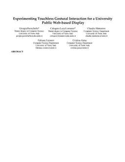 Experimenting Touchless Gestural Interaction for a University Public
  Web-based Display