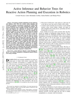Active Inference and Behavior Trees for Reactive Action Planning and
  Execution in Robotics