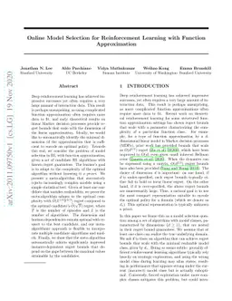 Online Model Selection for Reinforcement Learning with Function
  Approximation