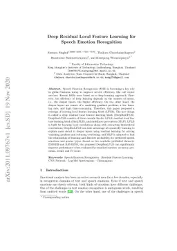 Deep Residual Local Feature Learning for Speech Emotion Recognition