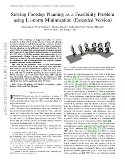 Solving Footstep Planning as a Feasibility Problem using L1-norm
  Minimization (Extended Version)
