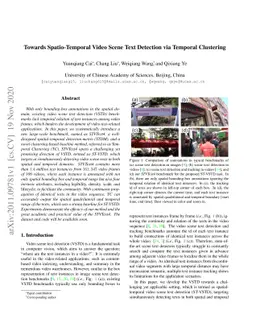 Towards Spatio-Temporal Video Scene Text Detection via Temporal
  Clustering