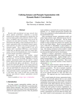 Unifying Instance and Panoptic Segmentation with Dynamic Rank-1
  Convolutions