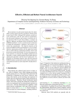 Effective, Efficient and Robust Neural Architecture Search