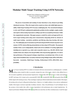 Modular Multi Target Tracking Using LSTM Networks
