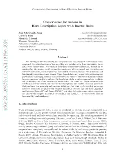 Conservative Extensions in Horn Description Logics with Inverse Roles