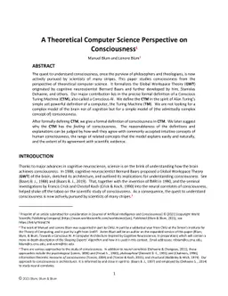 A Theoretical Computer Science Perspective on Consciousness