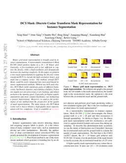 DCT-Mask: Discrete Cosine Transform Mask Representation for Instance
  Segmentation