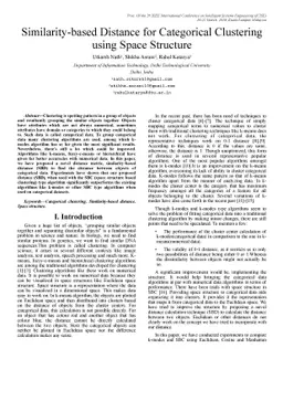 Similarity-based Distance for Categorical Clustering using Space
  Structure