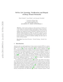 NeVer 2.0: Learning, Verification and Repair of Deep Neural Networks