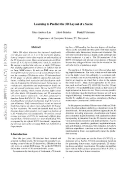 Learning to Predict the 3D Layout of a Scene