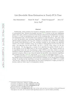 List-Decodable Mean Estimation in Nearly-PCA Time
