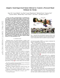 Adaptive Semi-Supervised Intent Inferral to Control a Powered Hand
  Orthosis for Stroke