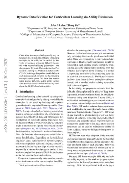 Dynamic Data Selection for Curriculum Learning via Ability Estimation
