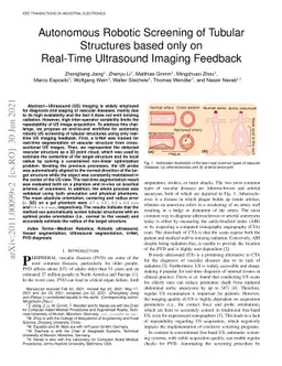 Autonomous Robotic Screening of Tubular Structures based only on
  Real-Time Ultrasound Imaging Feedback