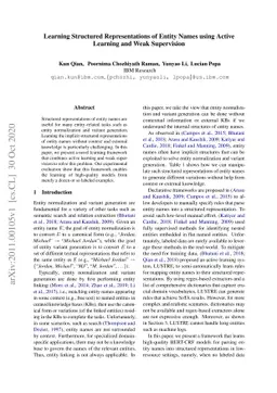 Learning Structured Representations of Entity Names using Active
  Learning and Weak Supervision