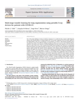 Multi-stage transfer learning for lung segmentation using portable X-ray
  devices for patients with COVID-19