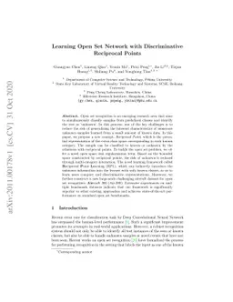 Learning Open Set Network with Discriminative Reciprocal Points