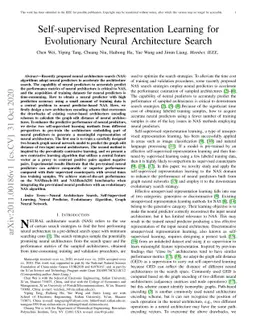 Self-supervised Representation Learning for Evolutionary Neural
  Architecture Search